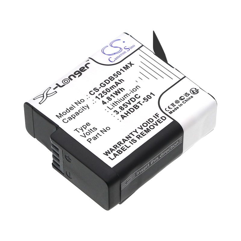 Батерия за камера GOPRO Hero 5; Hero 6; Hero 7; Hero 8   AHDBT-501  3,85V 1250mAh   LIIon Cameron Sino - Image 3