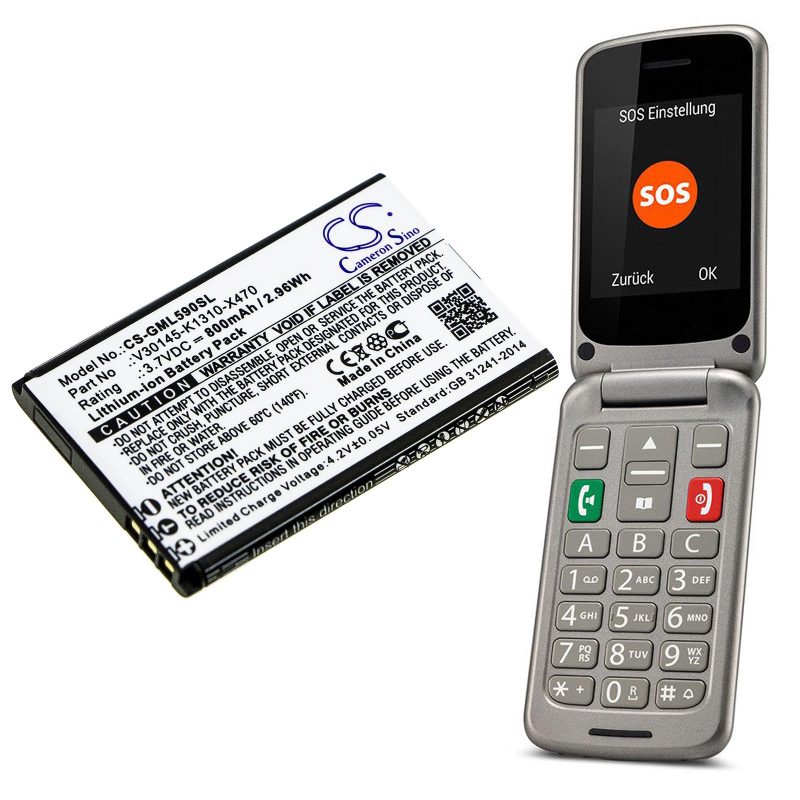 Батерия за мобилен телефон Gigaset GL390, GL590 V30145-K1310-X470  LiIon 3,7V 800mAh CAMERON SINO - Image 2
