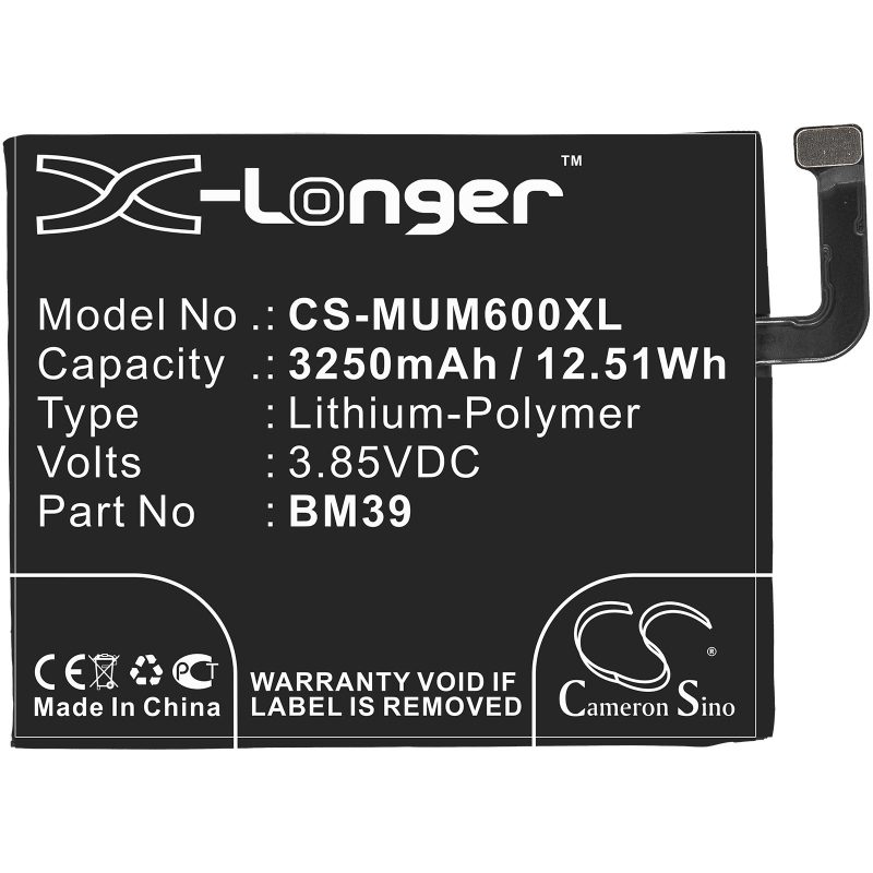 Батерия за мобилен телефон XIAOMI Mi6 BM39 3,85V 3250mAh LiPo CAMERON SINO - Image 3