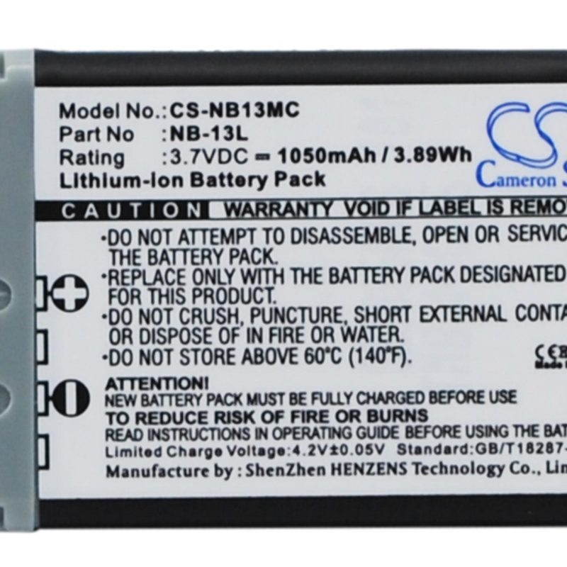Батерия за фотоапарат / камера CANON NB13MC  NB13L  3,7V 1050 mAh  LiIon Cameron Sino