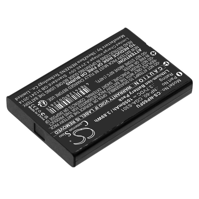 Батерия за фотоапарат FUJI NP60 LiIon 3.7V 1050mAh Cameron Sino - Image 3