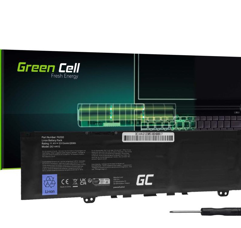 Батерия за лаптоп GREEN CELL, Dell Inspiron 13 5370 7370 7373 7380 7386, Dell Vostro 5370  11.4V 2310mAh
