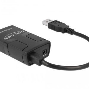 Адаптер Delock USB Isolator with 5 kV Isolation, 1 x USB 1.1 type-A male (host), 1 x USB 1.1 type-A female (device, 1 x DC jack, 15cm - Image 2