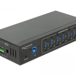 Външен индустриален хъб Delock, 7 x USB 3.0 Type-A с 15 kV ESD защита
