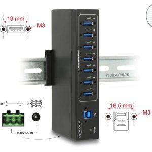 Външен индустриален хъб Delock, 7 x USB 3.0 Type-A с 15 kV ESD защита - Image 2