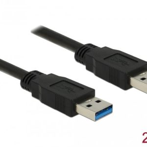 Кабел Delock USB-A мъжко - USB-B мъжко, 2.0 м, USB3.0, Екраниран, Черен - Image 2