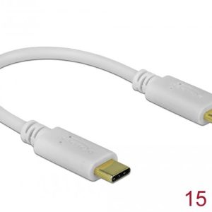Кабел за зареждане DeLock PD, USB-C мъжко >USB-C мъжко, 100W, 15 cm