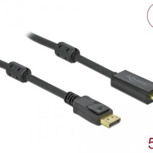 Кабел Delock DisplayPort мъжко - HDMI мъжко, 5 м., 4K 60Hz, Черен - Image 2