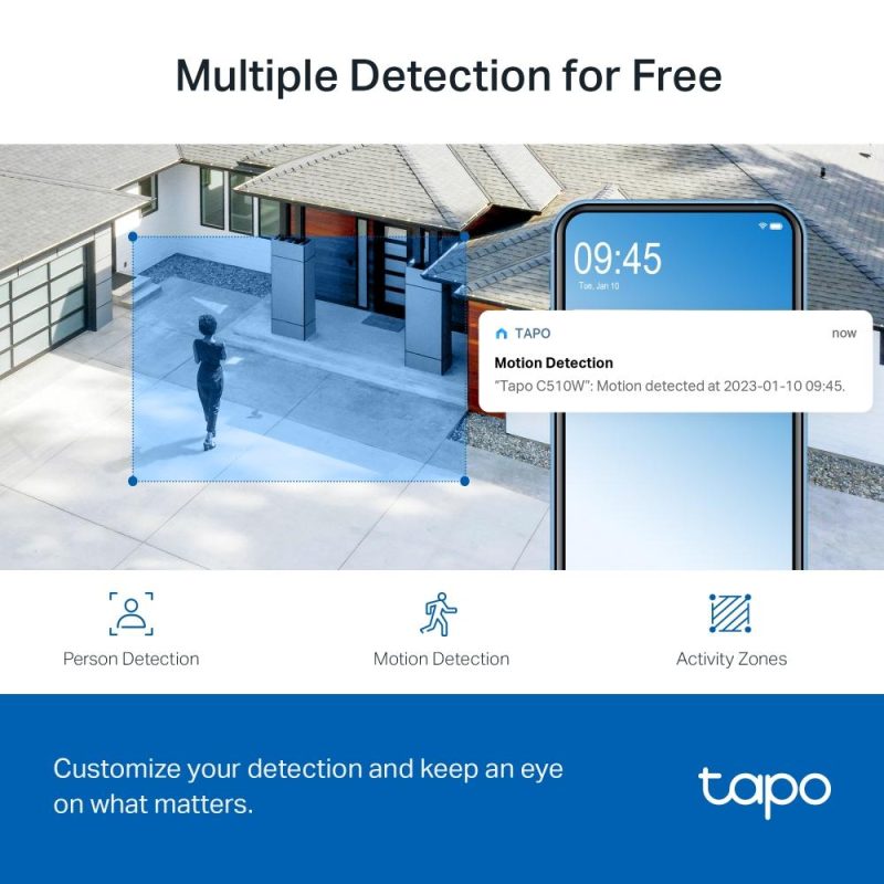Външна охранителна WiFi камера TP-Link Tapo C510W - 2K Pan/Tilt - Image 5