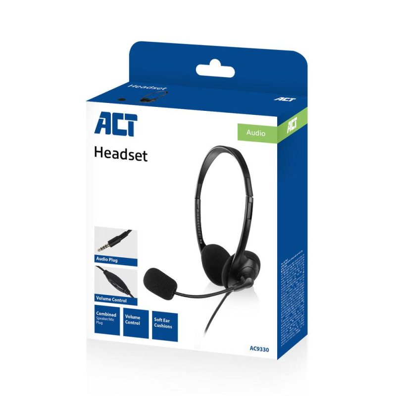 ACT Слушалки с микрофон, 3.5mm жак, 2м - Image 5
