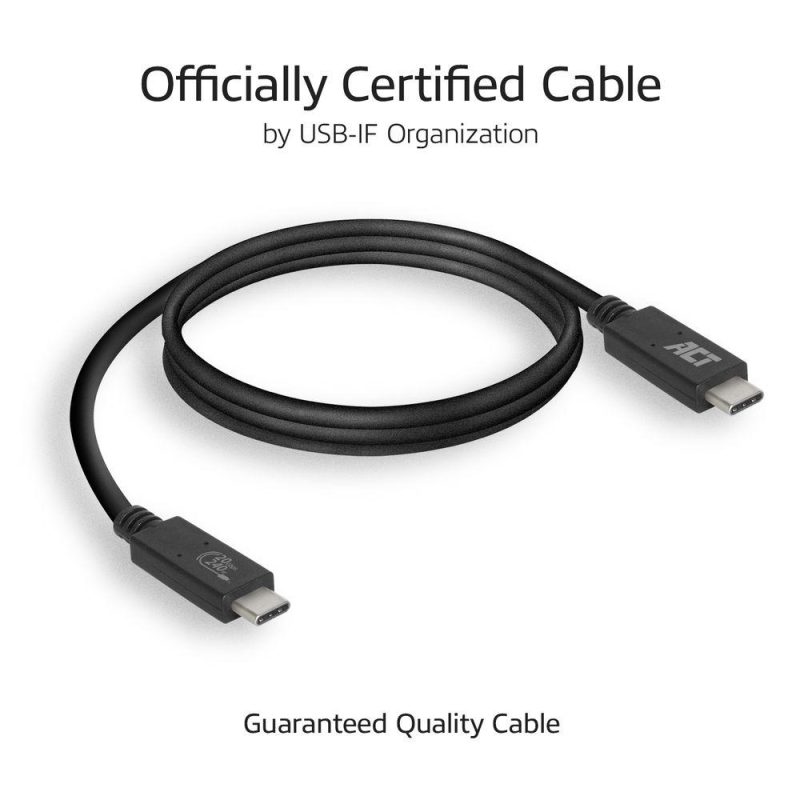 ACT Кабел USB-C - USB-C, 1 м / USB4, 20Gbps, 240W, сертифициран USB-IF - Image 3