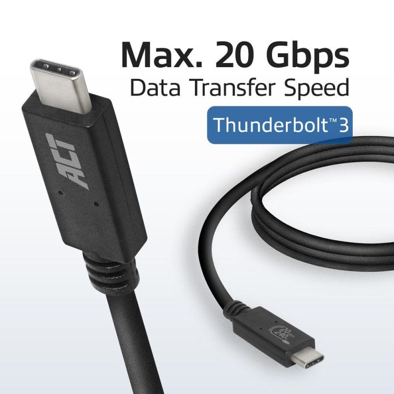 ACT Кабел USB-C - USB-C, 1 м / USB4, 20Gbps, 240W, сертифициран USB-IF - Image 5