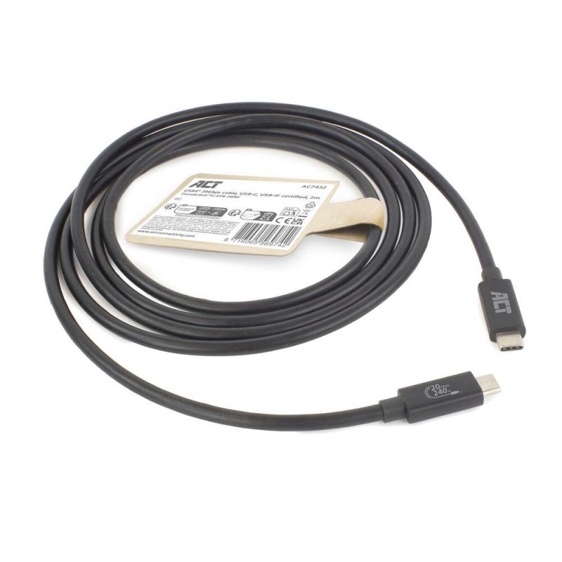 ACT Кабел USB-C - USB-C, 2 м / USB4, 20Gbps, 240W, сертифициран USB-IF - Image 8