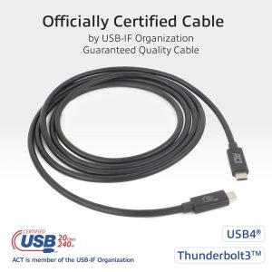 ACT Кабел USB-C - USB-C, 2 м / USB4, 20Gbps, 240W, сертифициран USB-IF - Image 3