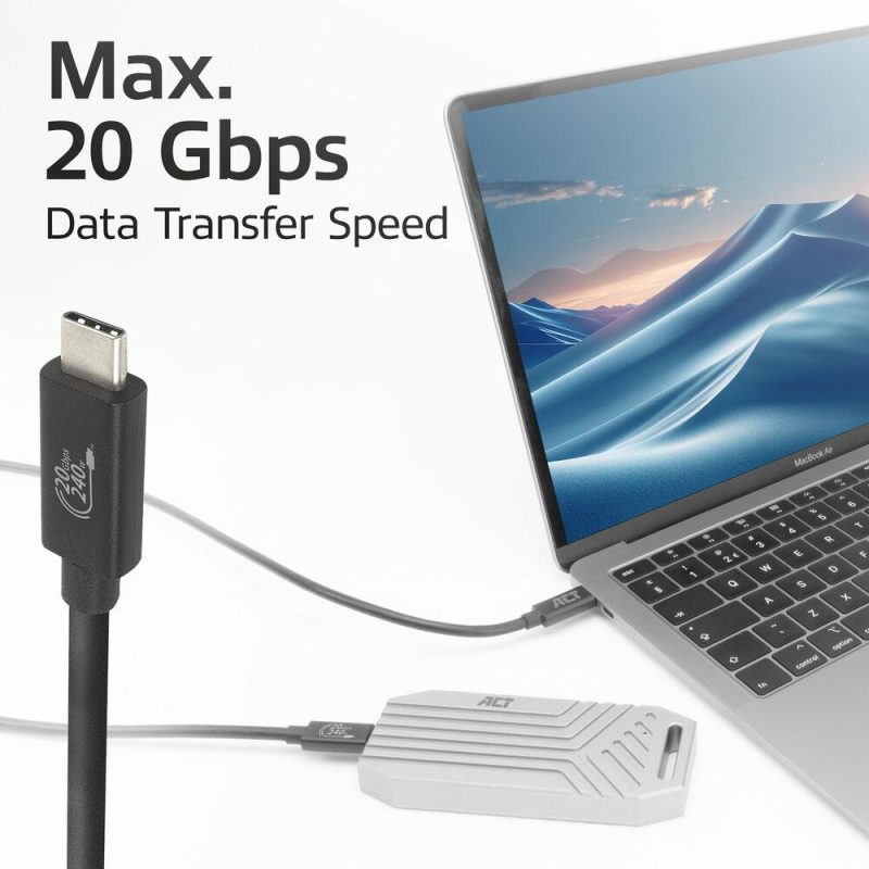 ACT Кабел USB-C - USB-C, 2 м / USB4, 20Gbps, 240W, сертифициран USB-IF - Image 4