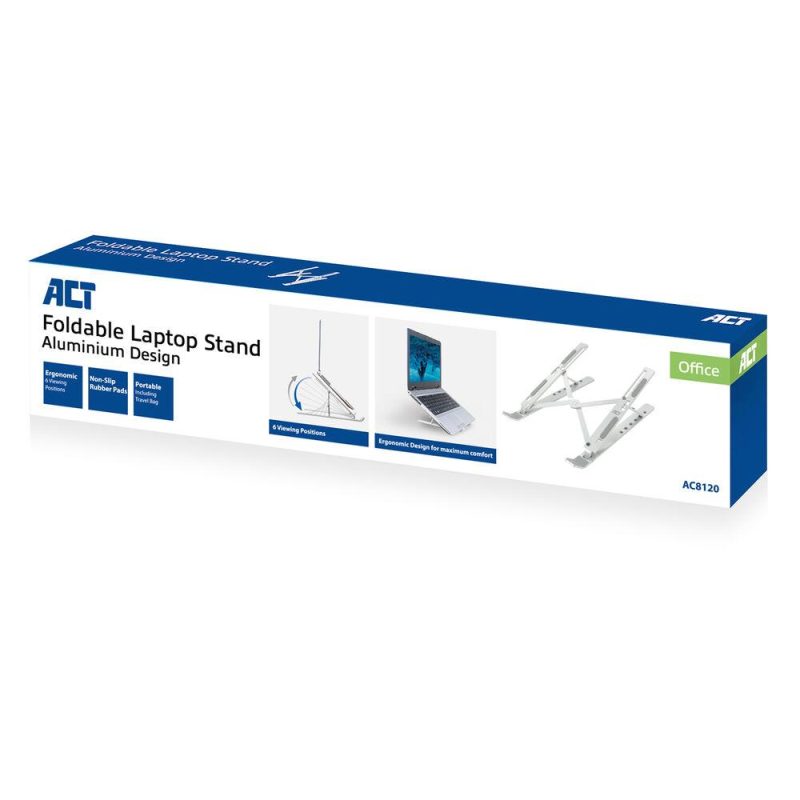 Сгъваема алуминиева стойка за лаптоп ACT AC8120, 6 позиции - Image 10