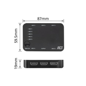 HDMI суич ACT AC7841, 5/1, 3D, 4K@60Hz, Черен - Image 6