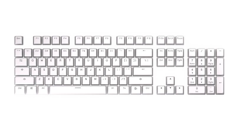 Капачки за механична клавиатура ENDORFY - 104 бр PBT, US Layout, Onyx White - Image 4