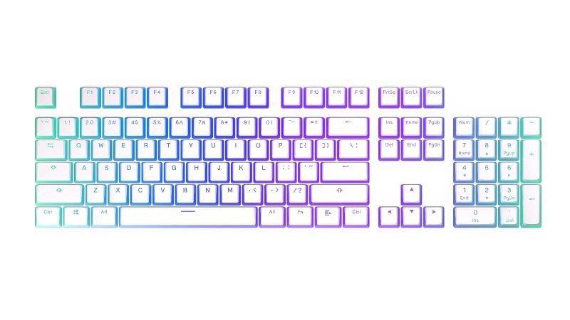 Капачки за механична клавиатура ENDORFY - 104 бр PBT, US Layout, Onyx White - Image 5