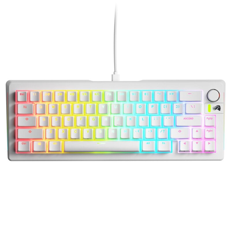 Геймърска механична клавиатура Glorious GMMK 3 65% White - Fox Linear Switches
