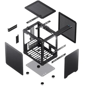 Кутия Jonsbo C6 Mesh, mATX, Black - Image 6