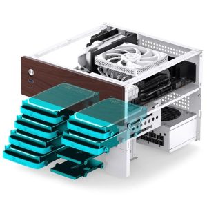 Кутия Jonsbo N4 NAS, m-ATX, Бяла - Image 5