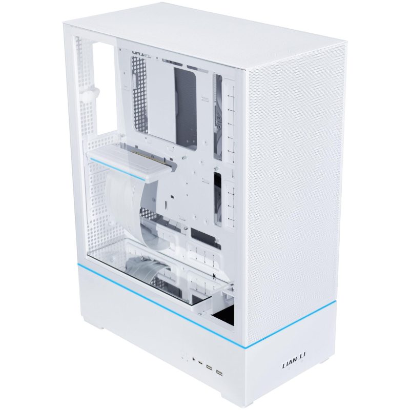 Кутия Lian-Li SUP01W Mid-Tower, Tempered Glass, Бяло - Image 2