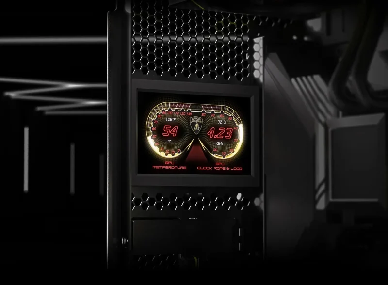 Кутия Lian Li PC-O11D EVO RGB Lamborghini Edition, Tempered Glass, Черна - Image 10