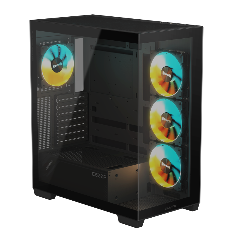 Кутия Gigabyte C500 PANORAMIC Stealth Black - Mid-Tower - Image 2