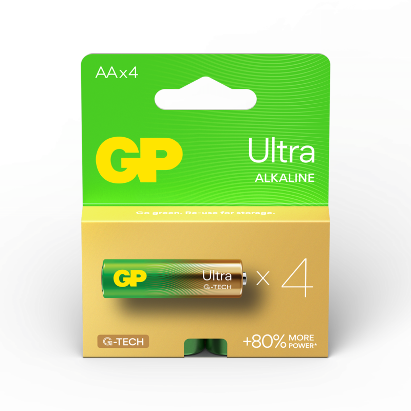 Алкална батерия GP ULTRA LR6 AA /4 бр. в опаковка/ 1.5V GP, GP15AU