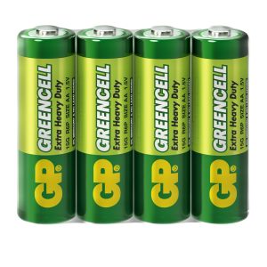 Цинк карбонова батерия GP R6  GREENCELL 15G-S4 /4 бр. в опаковка/ shrink 1.5V