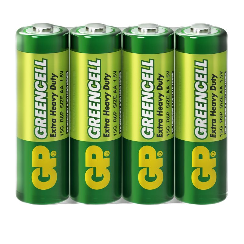 Цинк карбонова батерия GP R6  GREENCELL 15G-S4 /4 бр. в опаковка/ shrink 1.5V