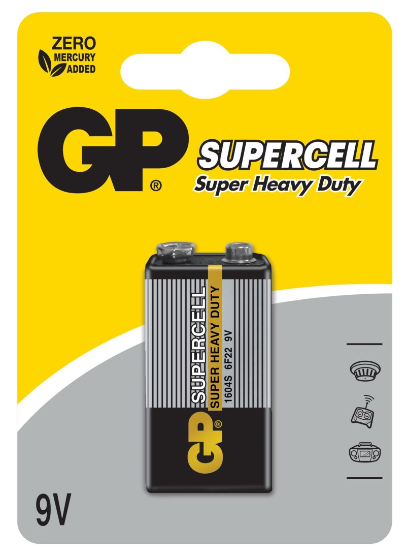 Цинк карбонова батерия GP 6F22 /9V/ Supercell 1604E 1 бр. shrink - Image 2