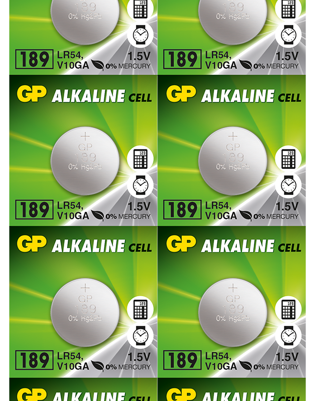 Бутонна алкална батерия GP189 LR-1130/ 10 бр./pack цена за 1 бр./ 1.55V GP