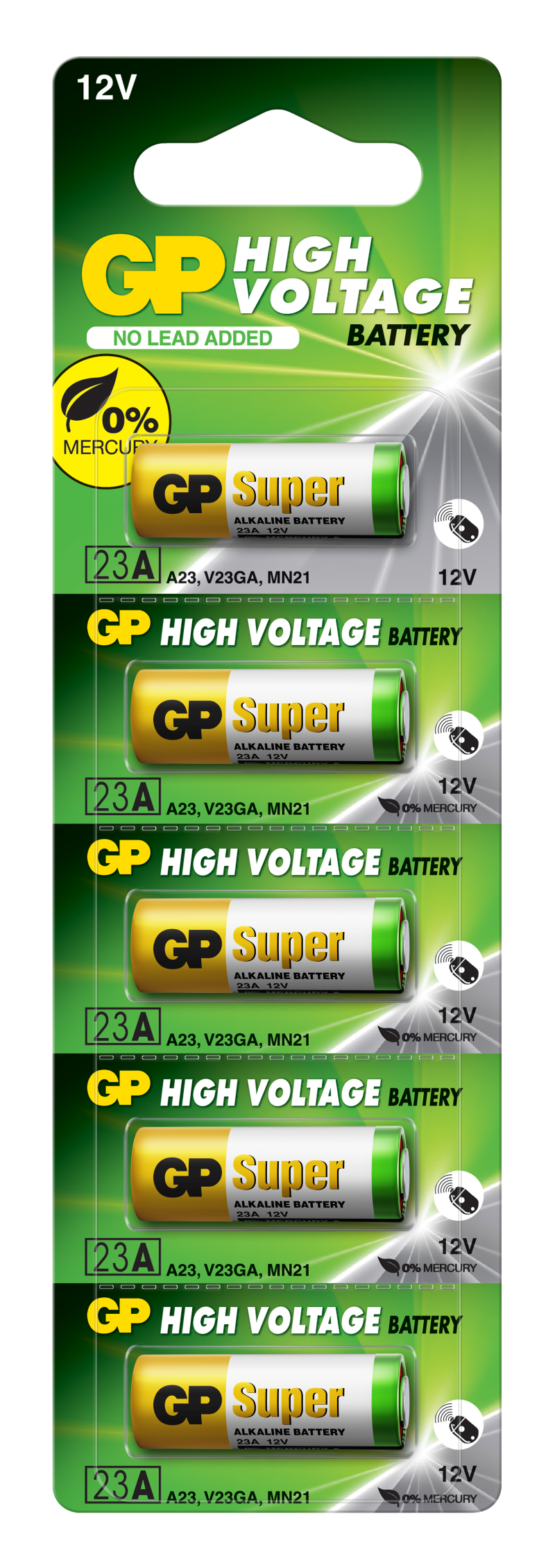 Алкална батерия GP 12 V /5бр./pack цена за 1 бр./ за аларми А23 - Image 2