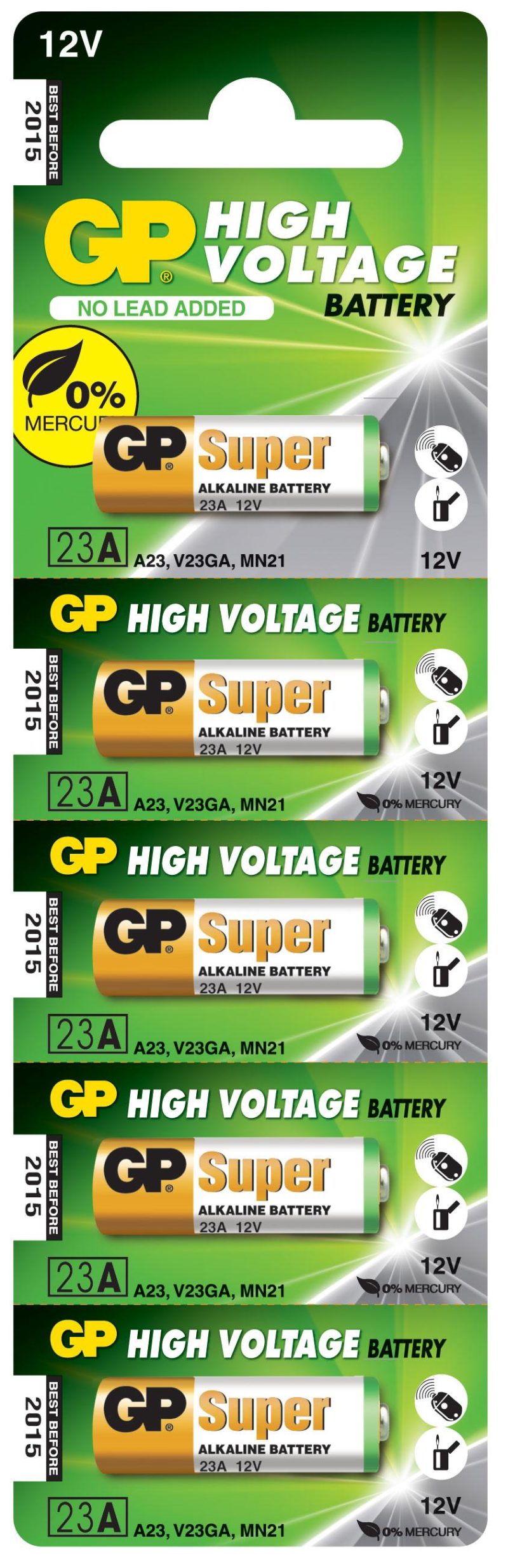 Алкална батерия GP 12 V /5бр./pack цена за 1 бр./ за аларми А23 - Image 3