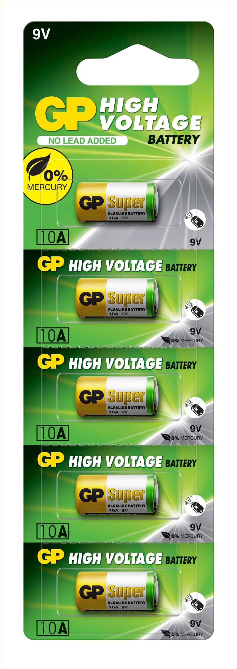Алкална батерия GP А10 9V за дистанционни /5бр./pack цена за 1 бр./ - Image 2