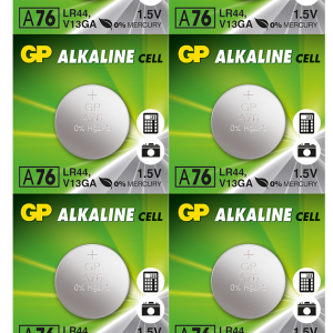 Бутонна алкална батерия GP BATTERIES, GPА76, LR44, 1.55V, Цена за 1 бр.