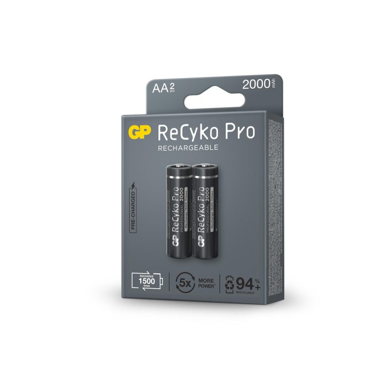 Акумулаторна Батерия GP R6 AA 2000mAh RECYKO + PRO 210AAHCB-EB2 NiMH /до 1500 цикъла/  2 бр. в опаковка GP - Image 2