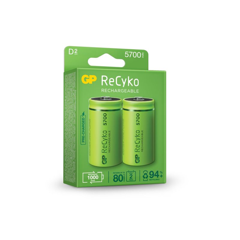 Акумулаторна Батерия GP R20 D 5700mAh NiMH Recyko 2 бр. в опаковка GP - Image 3