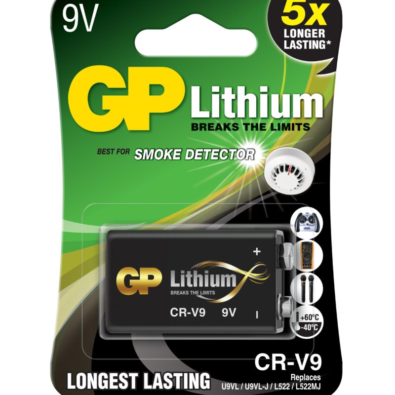Литиева батерия GP CRV9 9V 1бр. блистер /за детектори на дим/