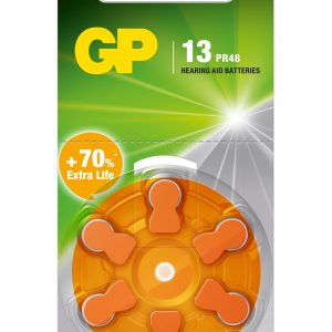 Батерия цинково въздушна GP ZA13 6 бр. бутонни за слухов апарат в блистер