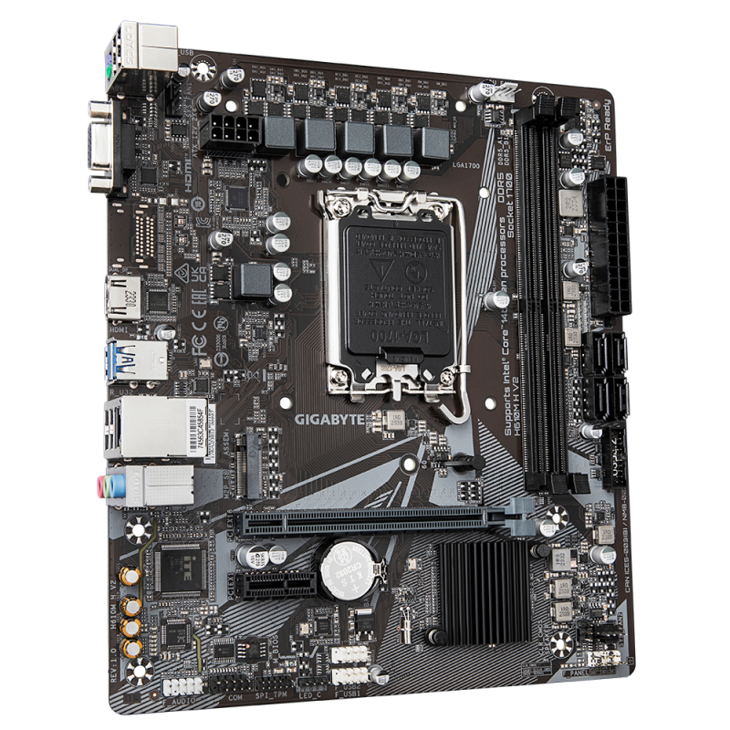 Дънна платка GIGABYTE H610M H V2 Socket 1700, DDR5 rev 1.0, Micro ATX - Image 2