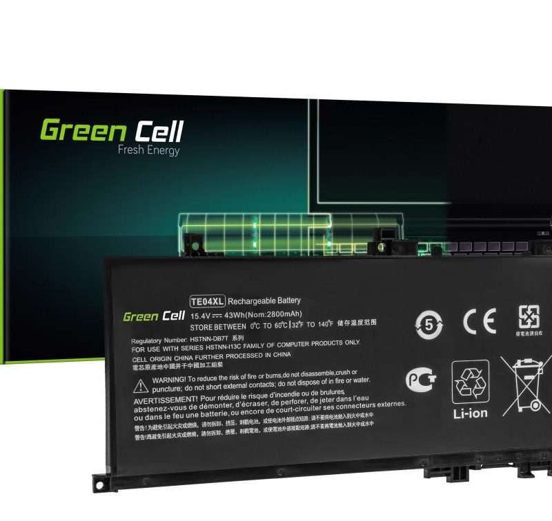 Батерия за лаптоп HP Omen 15-AX 15-AX052NW 15-AX204NW 15-AX205NW 15-AX212NW 15-AX213NW Pavilion 15-BC050NW TE04XL 15,4V  2800mAh GREEN CELL