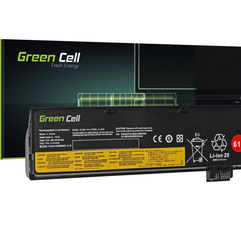Батерия за лаптоп GREEN CELL, Lenovo 01AV424 ThinkPad T470 T570 A475 P51S T25  10,8V 4400mAh