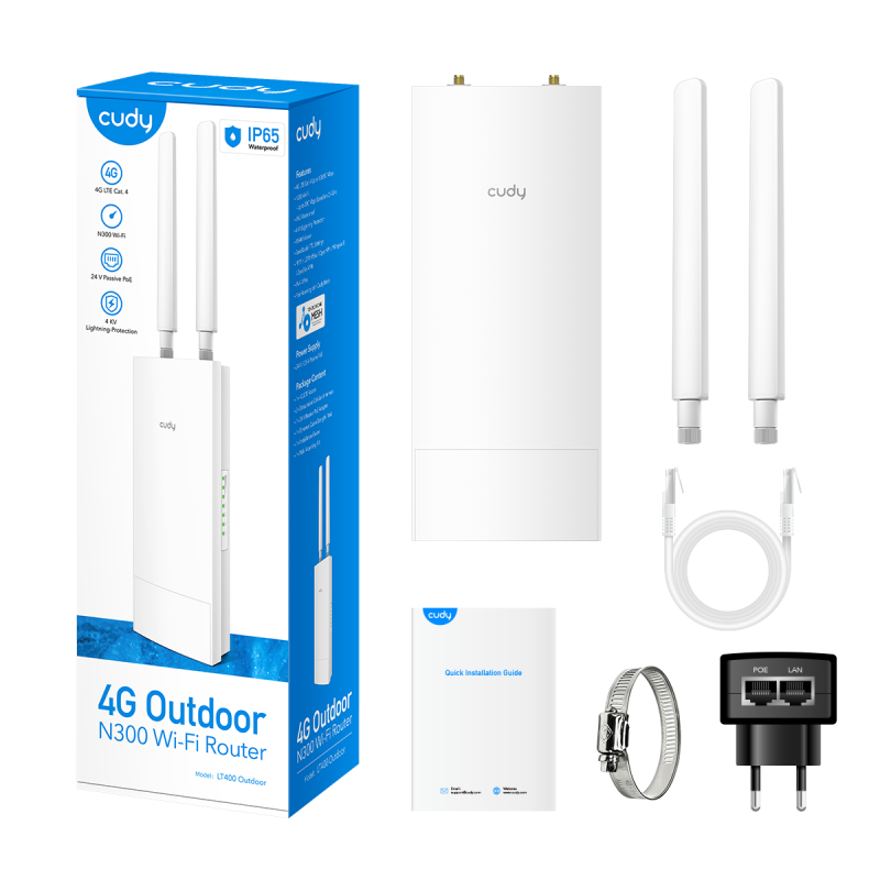 Безжичен рутер Cudy LT400 Outdoor, N300, 4G LTE,  2.4 GHz, 300 Mbps за външна употреба - Image 5