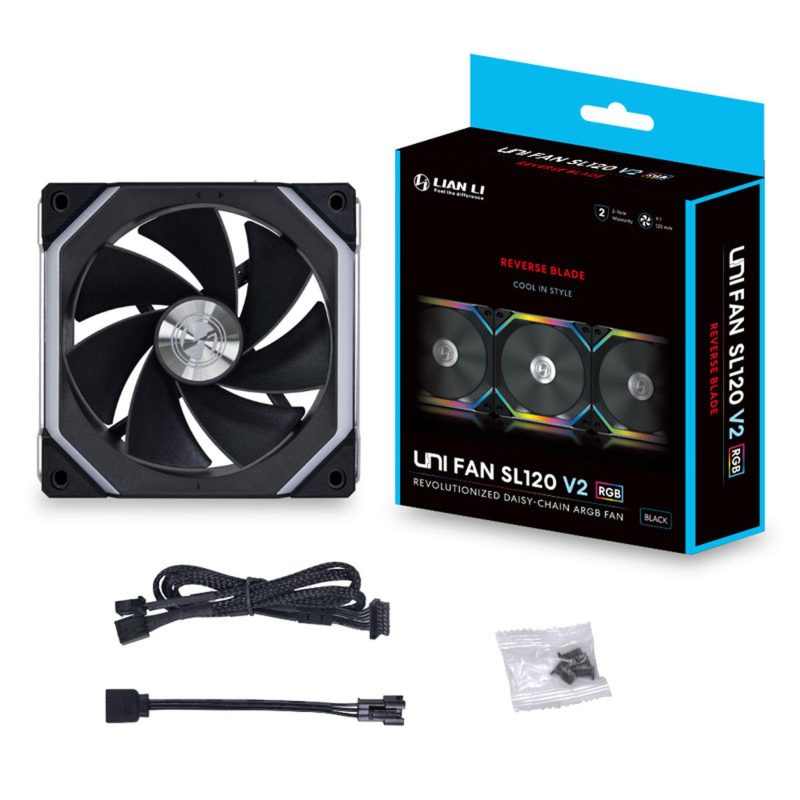 Вентилатор Lian Li UNI SL120 V2 Reverse Blade, ARGB, Черен - Image 6