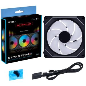 Вентилатор Lian-Li UNI SL-INF Reverse Blade, 140 ARGB PWM, Черен - Image 7