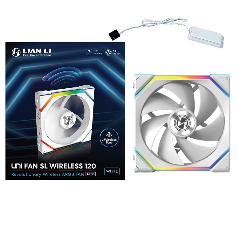 Вентилатор Lian Li UNI FAN SL Wireless ARGB PWM - 120 mm Бял - Image 7