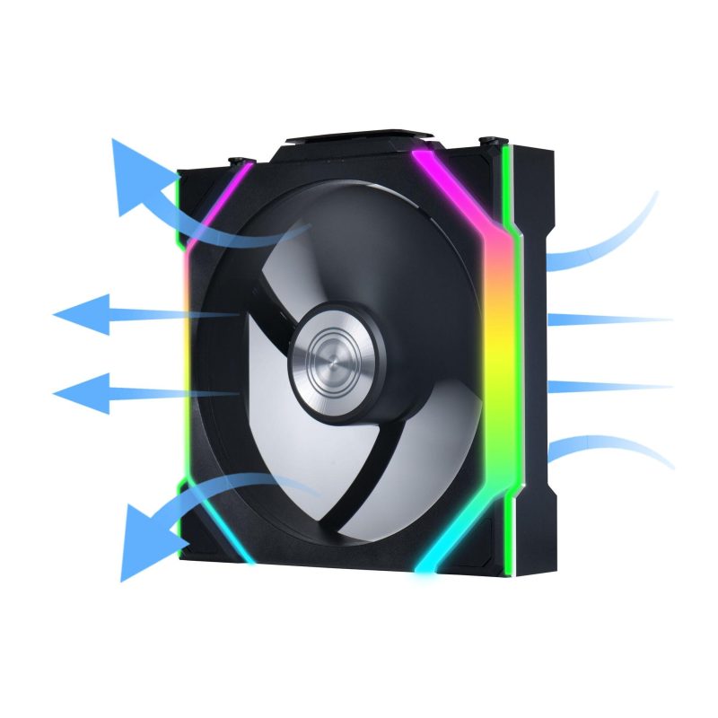 Вентилатори 3бр Lian Li UNI FAN SL Wireless ARGB PWM Reverse Blade - 120 mm Черен + Контролер - Image 3